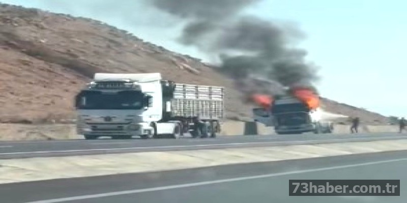 Şırnak'ta Tır Alevlere Teslim Oldu