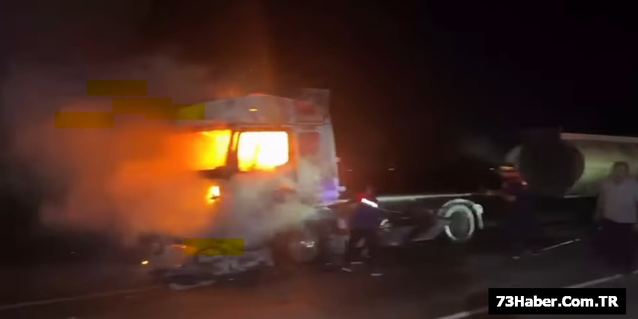 İdil'de Trafik Kazası Yangına Dönüştü