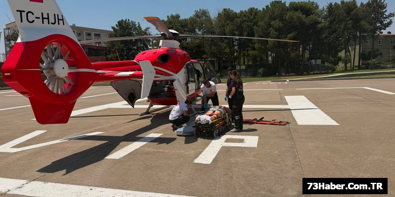 Şırnak'ta Kolu Kopan Hasta Helikopterle Taşındı