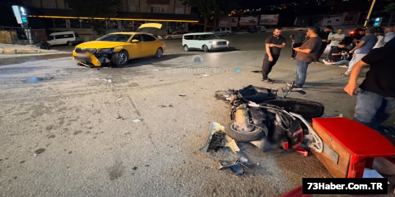 Şırnak'ta Taksi-Motokurye Çarpışması